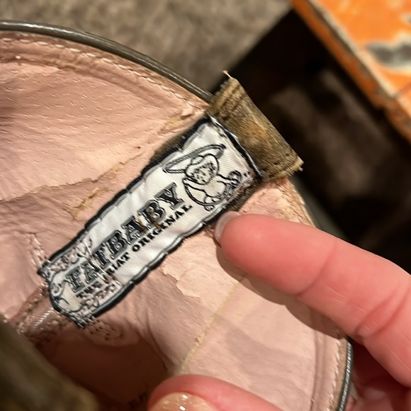 Ariat fat baby cowgirl boots. Brown with pink accents. - Picture 2 of 3